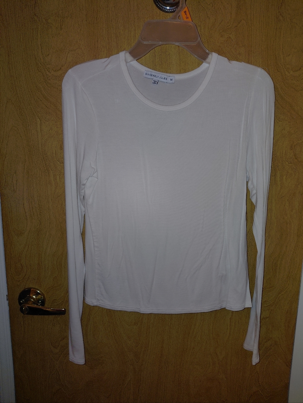 White Long-Sleeve Crewneck Top